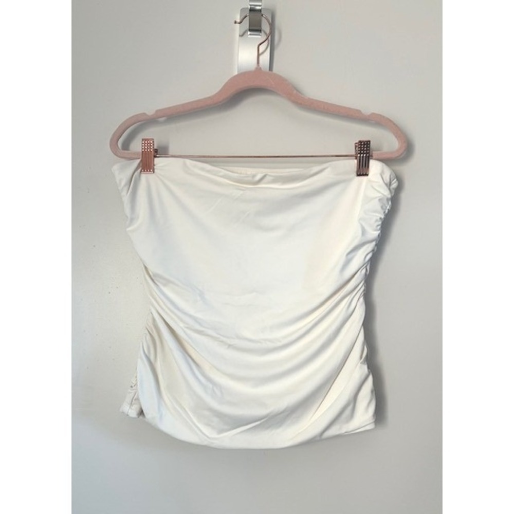 House of Harlow 1960 Ivory Cream Ruched Strapless Tube Top Size Large Womens